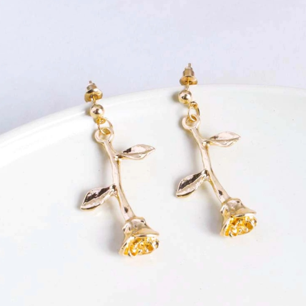 Gold Rose earrings